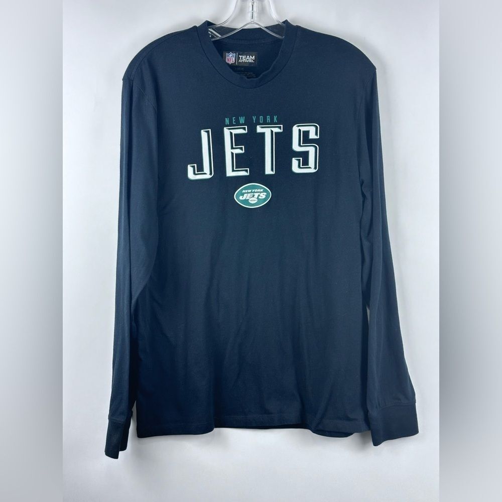 New York Jets Long Sleeve Shirt Mens NFL Team Apparel Green Tee Size L